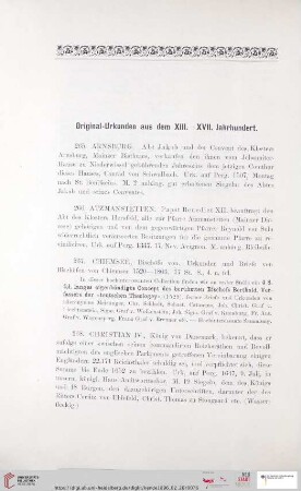 Original-Urkunden aus dem XIII.-XVII. Jahrhundert (Nr. 265 - 285)
