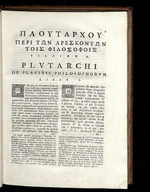 De Placitis Philosophorum Liber I.