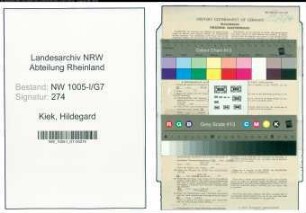 Entnazifizierung Hildegard Kiek , geb. 14.05.1907 (Justizangestellte)