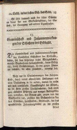 13. Gemeinschaft und Zusammenwirkungen der Schichten des Erdballs