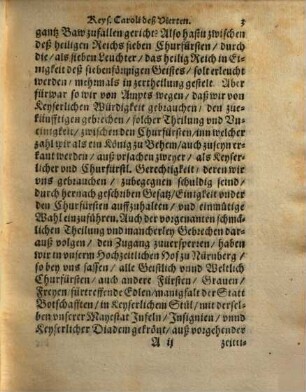 Guldin Bullen Keiser Caroli deß Vierten : zue Nürnberg, Anno, &c. 1356. auffgerichtet