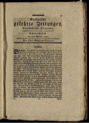 Achtes Stück, den 20ten Februar, 1790.