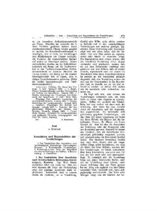 Assoziation und Reproduktion der Vorstellungen