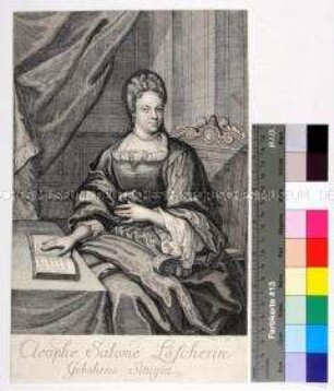 Porträt der Cleophe (Eleophene) Salome Löscher, Ehefrau des Theologen und Superintendenten von Sondershausen Caspar Löscher