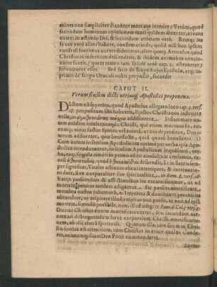 Caput II. Verum sensum dicti utriusque Apostolici proponens.