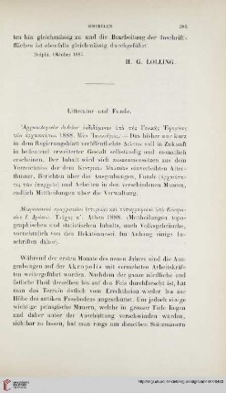 Litteratur und Funde