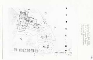 Hotel am Botanischen Garten, Berlin-Lichterfelde (Diplomarbeit bei Willy Kreuer): Grundriss Erdgeschoss 1:200