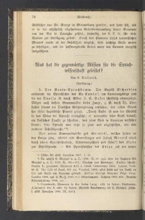 Was hat die gegenwärtige Mission für die Sprachwissenschaft geleistet?