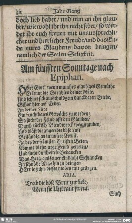 Am fünfften Sonntage nach Epiphan