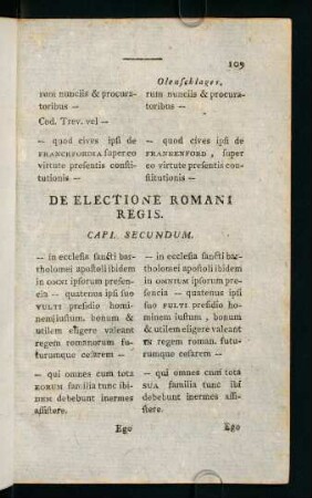 109-113, De Electione Romani Regis. Capi. Secundum. - Capi. Tercium.