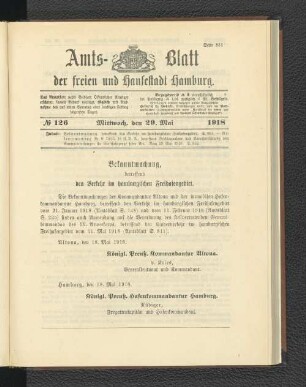 No. 126, 29. Mai 1918