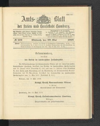 No. 126, 29. Mai 1918