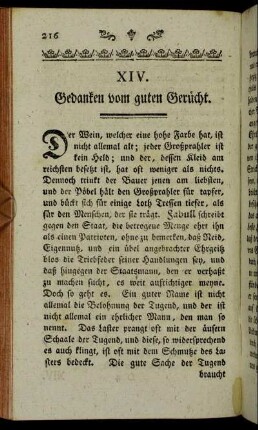 XIV. Gedanken vom guten Gerücht