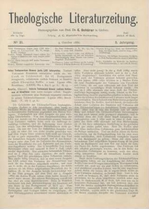 497-499 [Rezension] Nestle, Eberardus, Veteris Testamenti Graeci codices Vaticanus et Sinaiticus cum textu recepto collati