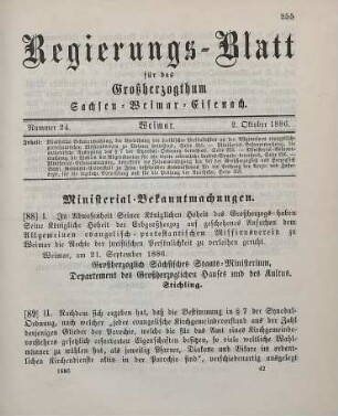 89. Ministerial-Bekanntmachung, die authentische Auslegung des § 7 der Synodal-Ordnung betreffend