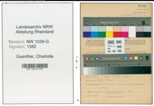 Entnazifizierung Charlotte Guenther , geb. 27.02.1910 (Blumenbinderin)