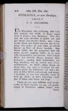 Oedmannia, et nytt Ört-slägte.