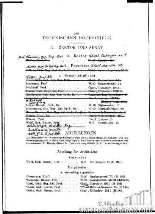IV. Personal der Technischen Hochschule