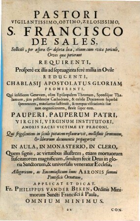 Aaron christianus, Sanctus Franciscus de Sales
