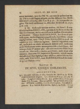 Sectio II. De Nive, Eiusque Emblemate