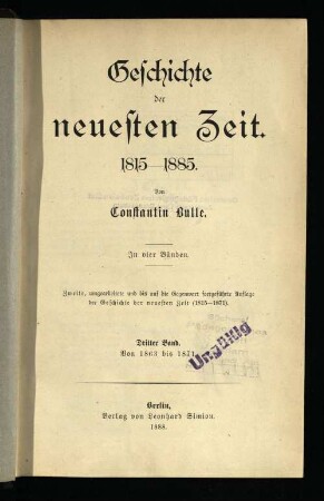 Bd. 3: Von 1863 bis 1871