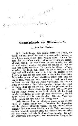 Heimathskunde der Märchenstufe: II. Die drei Faulen