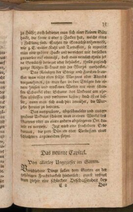 Das neunte Capitel. Von allerley Ungeziefer im Garten