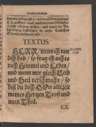 Textus. Ps. LXXIII. 25. 26.