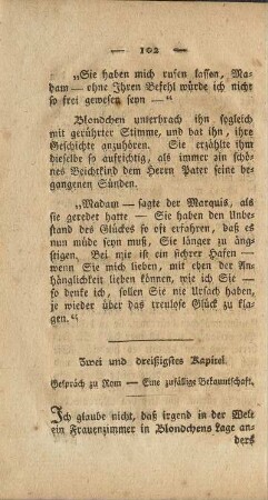 Zwei und dreißigstes Kapitel. Gespräch zu Rom - Eine zufällige Bekanntschaft.