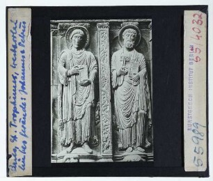 Arles, St. Trophime : Westportal, linkes Gewände: Johannes und Petrus
