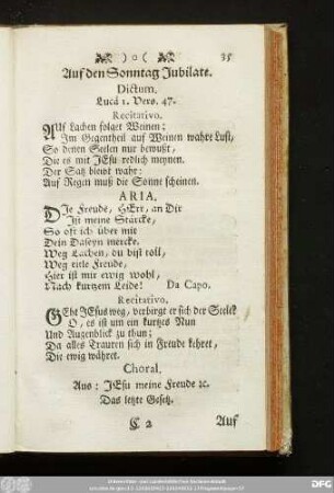 Auf den Sonntag Jubilate. Dictum. Lucä 1. Vers. 47.