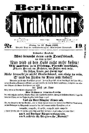 No 19.: No 19, 14.August 1848