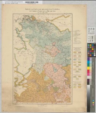 Karte der politischen und administrativen Einteilung der heutigen preußischen Rheinprovinz für das Jahr 1789, Blatt I: Kleve - Düsseldorf