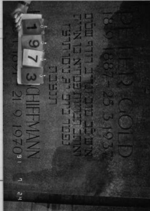 Grabstein 1973 [Hahn S. 254 Grab-Nr. 2874]: Grabstein 1973 (Detailaufnahme 1) [Hahn S. 254 Grab-Nr. 2874]