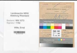 Entnazifizierung Ernst Wille , geb. 21.01.1905 (Angestellter)