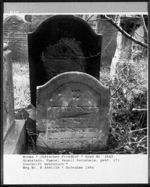 Grabstein von Samuel Sanwil Gernsheim