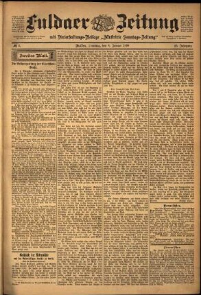 Zweite Ausgabe vom Samstag, den 08. Januar 1898.
