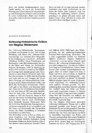Schleswig-Holsteinische Exlibris von Magnus Weidemann