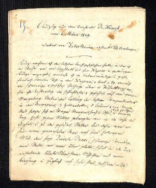 Auszug aus einem Brief (Reisebericht) von Ferdinand Krauss