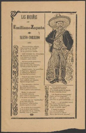 Las hazañas de Emiliano Zapata : nuevo corrido