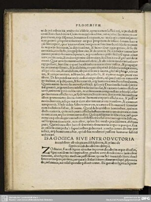ISAGOGICA SIVE INTRODUCTORIA