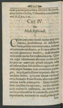 Cap. IV. De Modo Referendi.