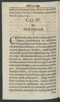 Cap. IV. De Modo Referendi.