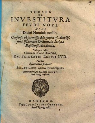 Theses De Investitura Feudi Novi