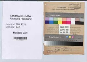 Entnazifizierung Carl Houben , geb. 05.10.1884 (Stadtsekretaer)