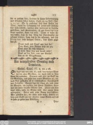 Am neunzehenden Sonntag nach Trinitatis. Epistel, Ephes. IV. v. 22 - 28.