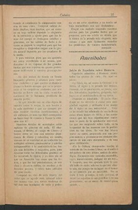 Amenidades : Juicio de Napoleón sobre Homero. [y] Los ojos de las plantas.
