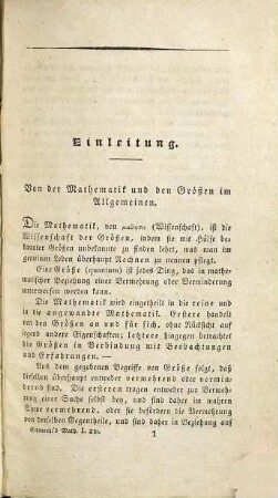 Die reine und angewandte Elementar-Mathematik : ein vollstaendiges Lehrbuch zum Selbstunterrichte und zum Gebrauche bey Vorlesungen in Civil- und Militaerschulen, 1. Die reine und angewandte Elementar-Arithmetik : mit IX Tabellen