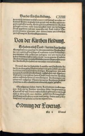 Ordnund der Feyertag.