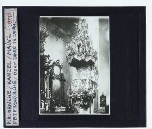 Mainz, St. Peter,Mainz, St. Peter, Kanzel (Figuren von Peter Hencke) : Innenansicht, Kanzel